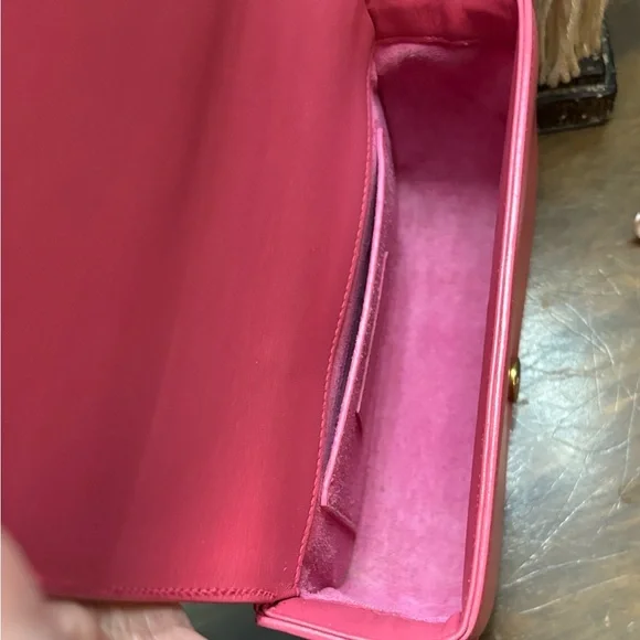 Saint Laurent Pink Leather YSL Crossbody with Gold Logo - Picture 9 of 9